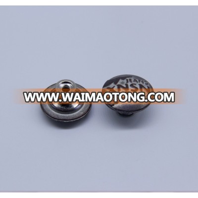 Customized logo round metal zinc alloy jeans button